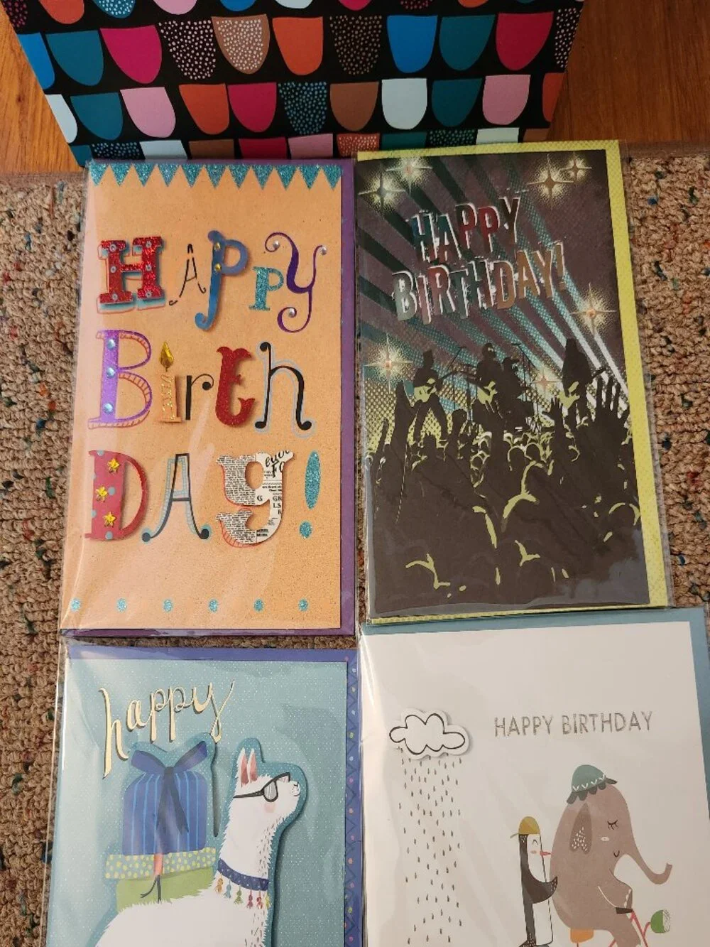 15 Greeting Cards and Card Box Organizer